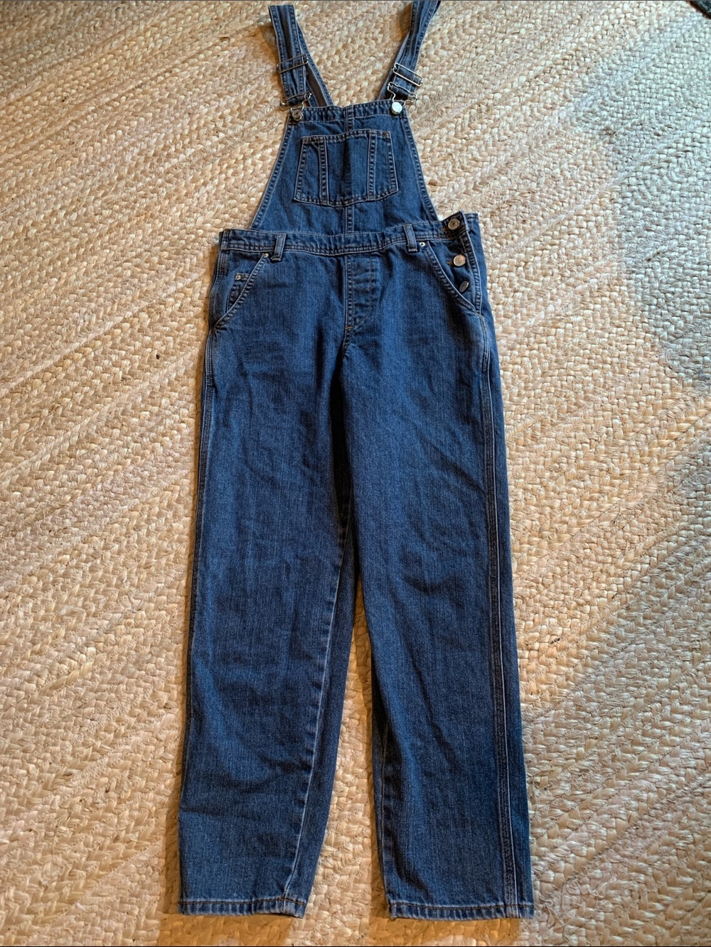 Topshop Dark Blue Denim Overalls Jumpsuit